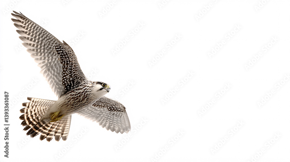 Poster a falcon captured in dynamic flight during a steep dive, showcasing its streamlined shape as a preda