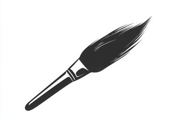 Obraz premium A stylized illustration of a paintbrush on white canvas