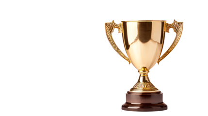 Victory trophy golden design with handles, sport concept, cut out transparent