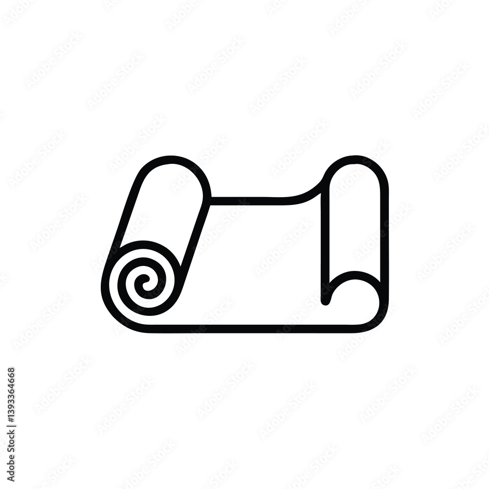 Poster Simple Rolled Paper Or Scroll Vector Icon In Minimalist Line Style