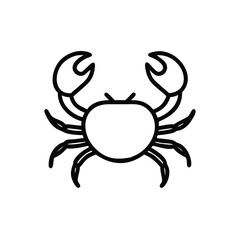 Minimalist Crab Illustration Simple Line Art Style Marine Animal Design Vector