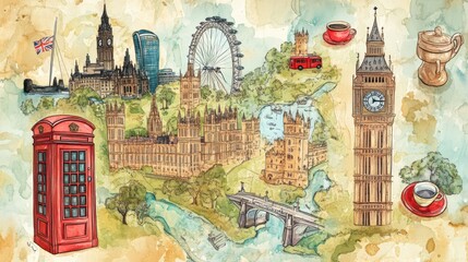 Fototapeta premium UK watercolor background