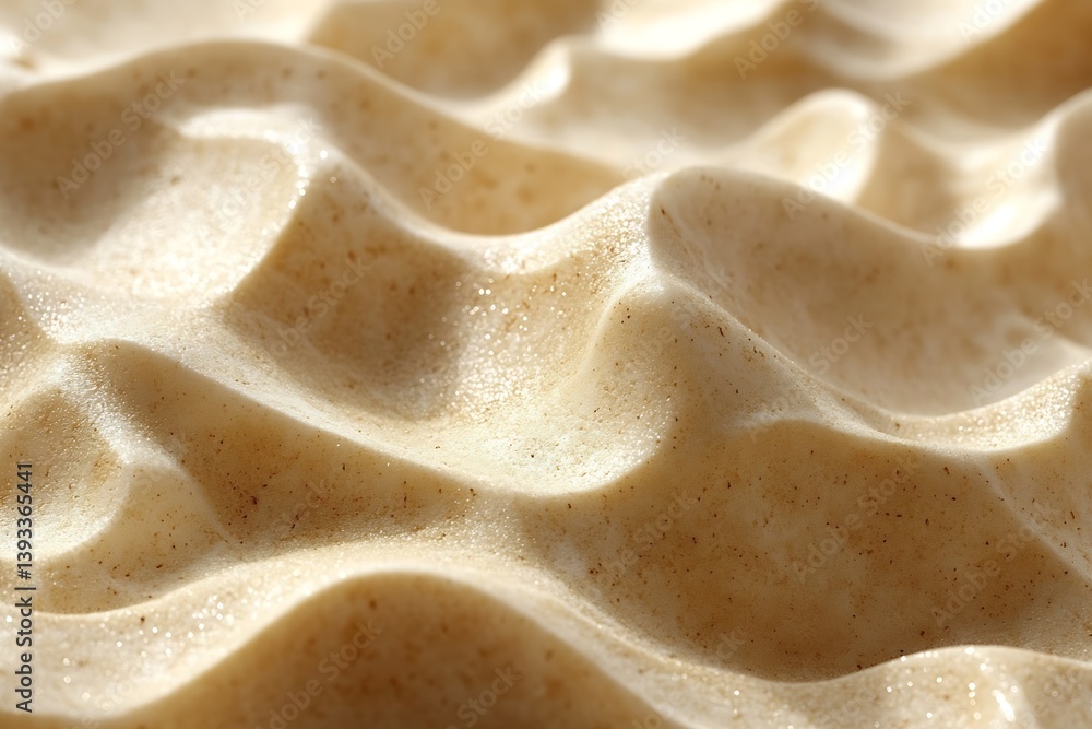 Aufkleber Abstract Cream Texture Background with Wave Patterns Perfect for Food Beauty or Spa Related Designs and Overlays : Generative AI
