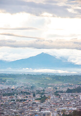 Breathtaking View of Popayán, Cauca, Colombia with Scenic Mountains and Cloudy Sky
