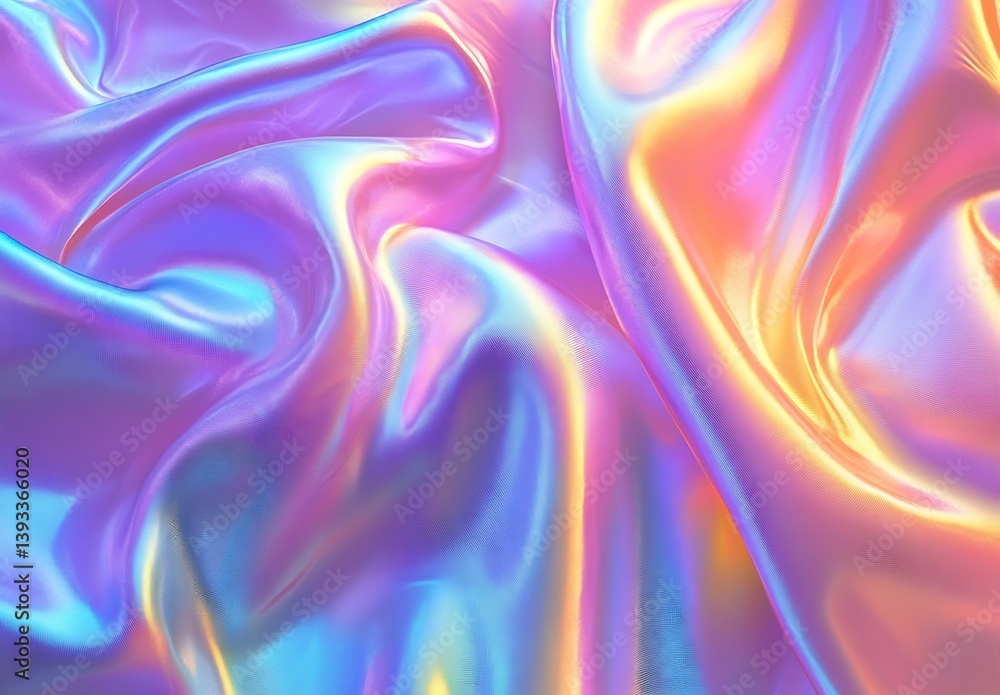 Aufkleber iridescent fabric texture with holographic rainbow colors shiny material background fashion trend de