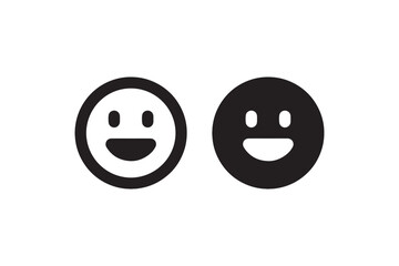 Happy face icons in black and white Vector