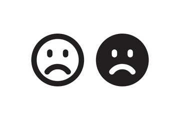 Fototapeta premium Sad face icons black and white design Vector