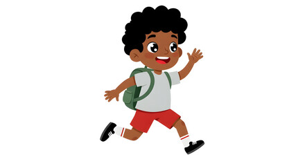 Fototapeta premium Cute little school boy cartoon