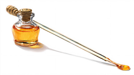 A glass stick used to collect and drizzle honey, a natural sugar source.  