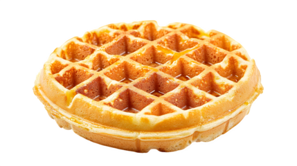 Belgian waffle on a white background --ar 16:9