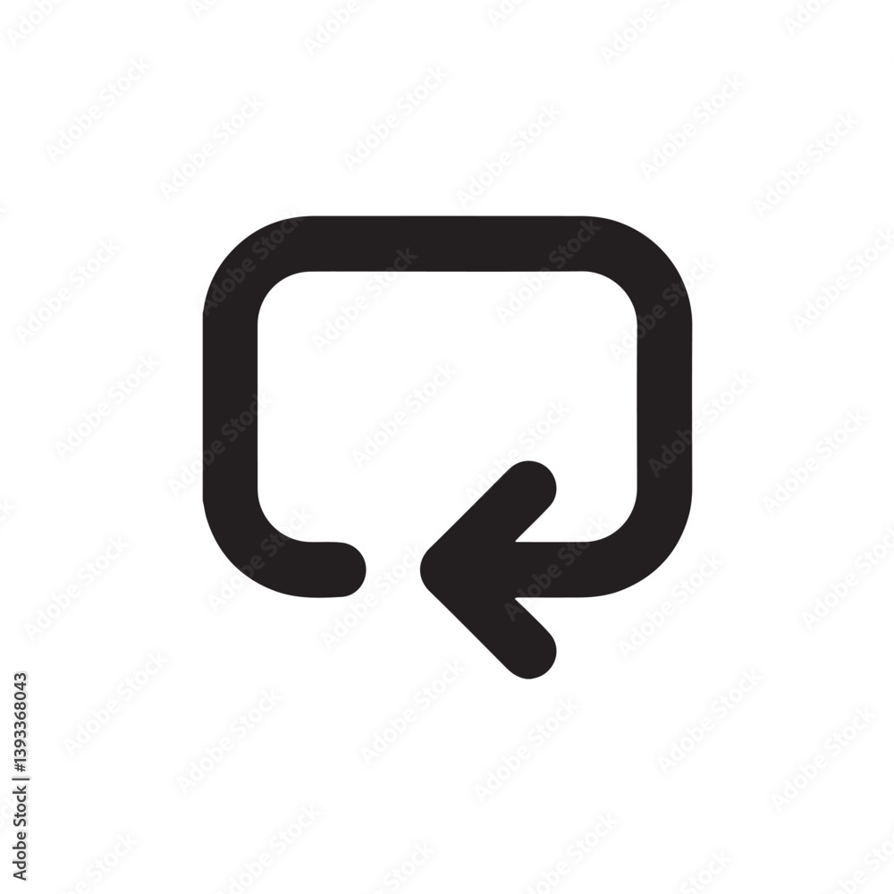 Poster return arrow inside square icon vector