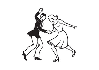 Swing Dance Silhouette Vector