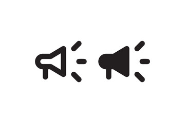 Speaker volume icon in outline and solid style Vector