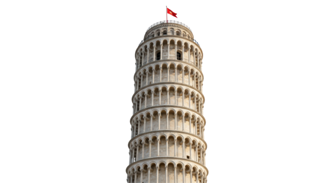 Isolated Leaning Tower of Pisa for Travel and Tourism
