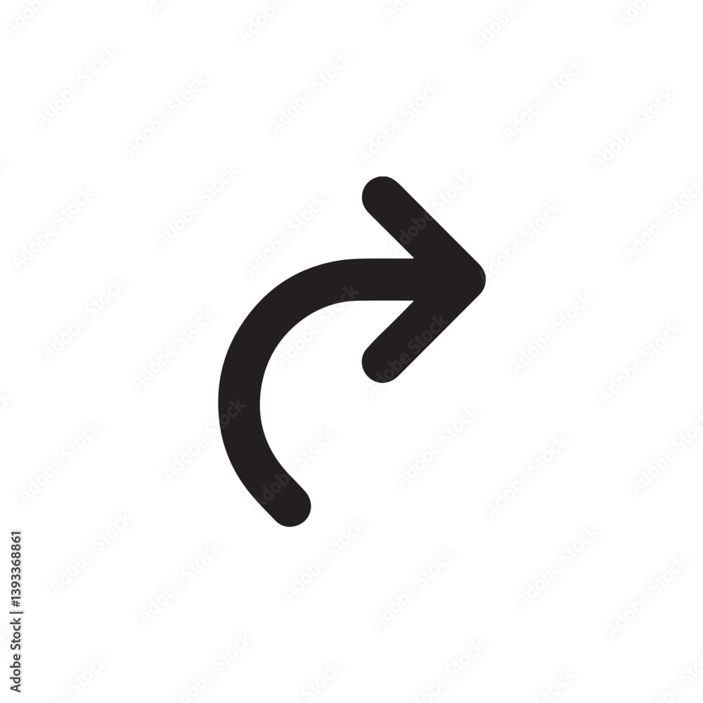 Poster curved forward arrow icon for redo action vector