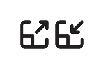 Expand and collapse icon set for UI Vector