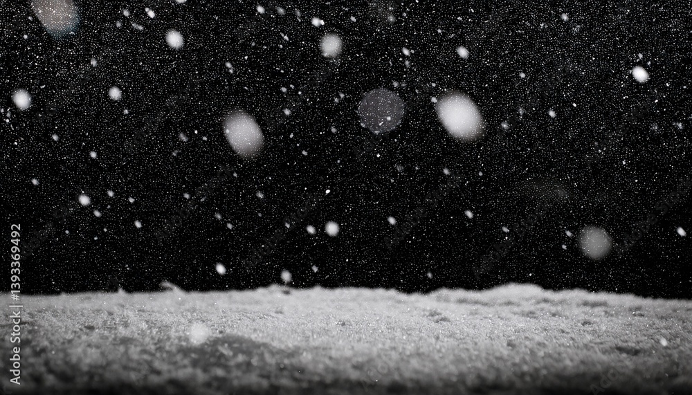 Wall mural falling realistic natural snowflakes overlay from top to bottom calm snow for digital composition an