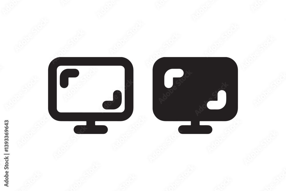 Poster computer screen with focus corners icon vector