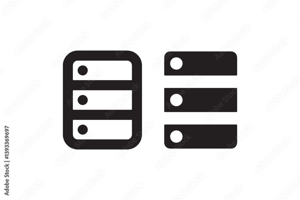 Poster server rack icon for data storage systems vector