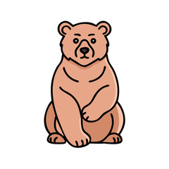 Obraz premium Cute brown bear illustration vector drawing animal wildlife cartoon design on transparent background