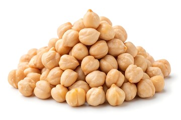 Fototapeta premium Pile of chickpeas isolated on white background, healthy food