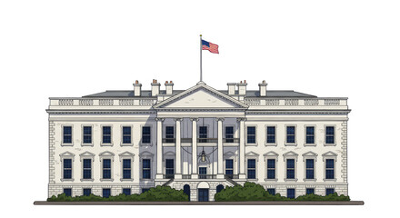 Fototapeta premium Isolated White House Washington D.C. USA