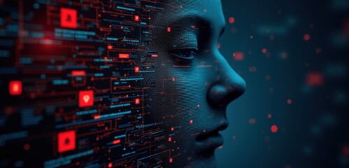 man and woman with binary code