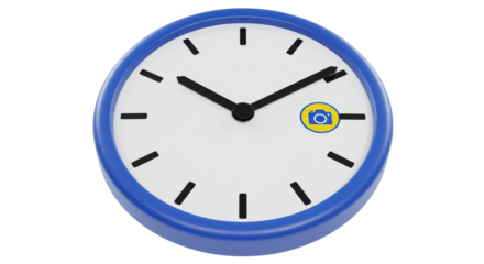 Isolated Wall Clock with Camera Icon Time Photography Concept