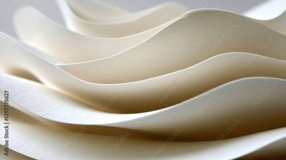 Poster paper waves delicate folds create soft, flowing curves in a neutral palette