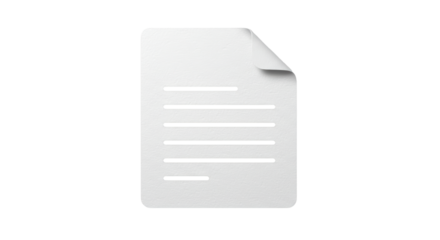Isolated Blank Document Icon with Folded Corner