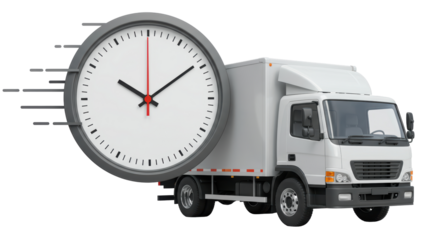 Isolated Delivery Truck with Fast Clock