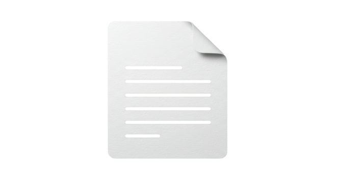 Isolated Blank Document Icon with Folded Corner