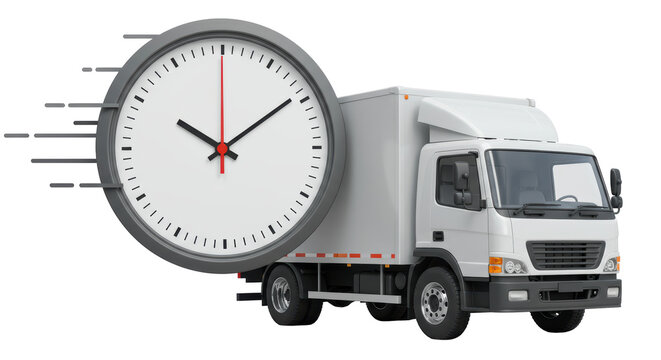 Isolated Delivery Truck with Fast Clock