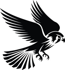 Kestrel Silhouette Set for Bird of Prey and Wildlife Designs Flying Kestrel Falcon Silhouettes for Nature and Hunting Projects