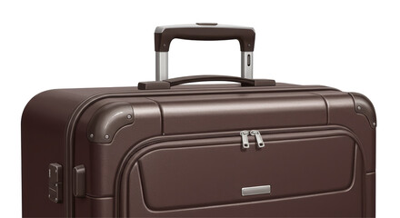 Isolated Brown Travel Suitcase on Wheels