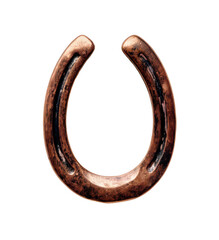 Horseshoe, copper material, white background, png