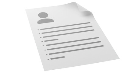Isolated Resume Document with Personal Information for Job Application
