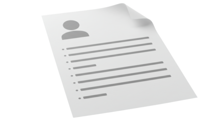 Isolated Resume Document with Personal Information for Job Application
