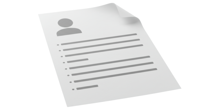 Isolated Resume Document with Personal Information for Job Application - Powered by Adobe