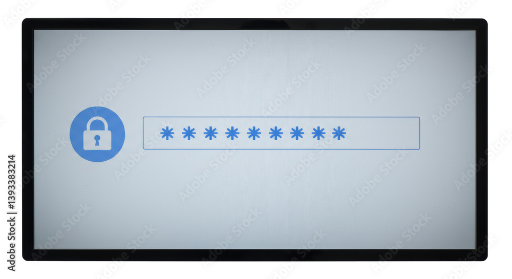 Poster isolated computer monitor with password screen lock