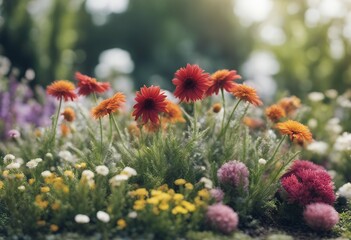 background different flowers isolated white blooming plants flowerbed field spring botany green garden natural plant many beauty blossom organic fresh flower group summer nature season composition