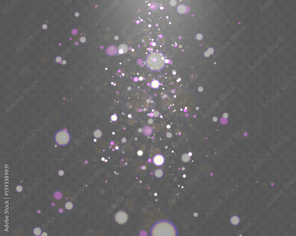 Poster abstract magical glowing bokeh lights on dark background with sparkles, soft blurry fantasy effect, 