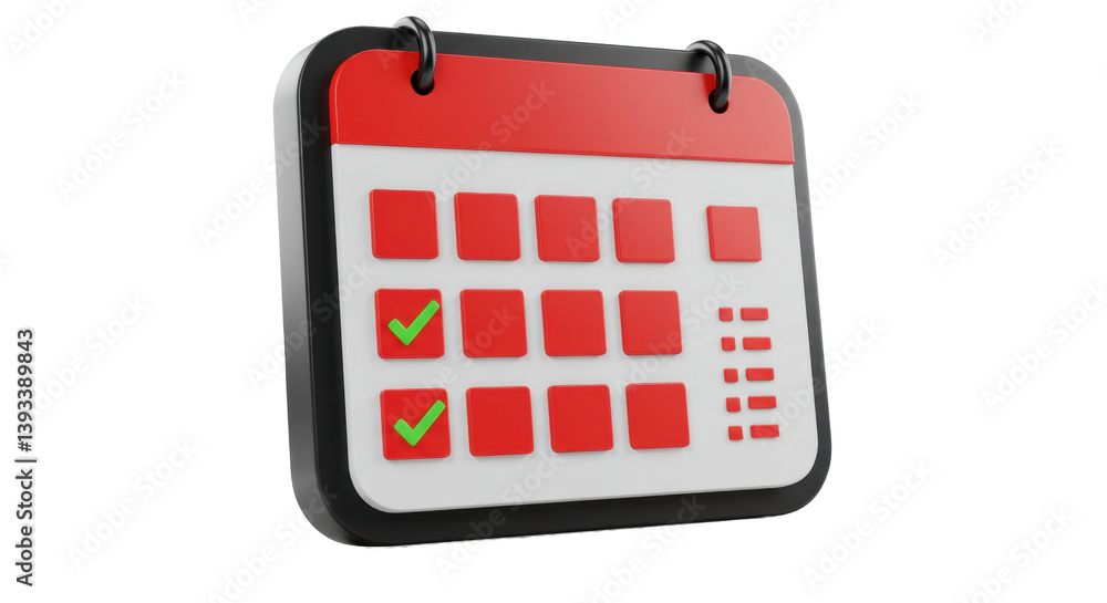 Aufkleber isolated calendar with check marks on important dates