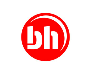 BH sport emblem or team logotype. Ball logo with a combination of Initial letter B and H for balls shop, sports company, training, club badge.