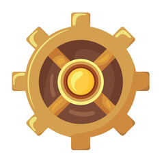 Obraz premium Steampunk gear. Flat vector, clipart illustration isolated on white background.