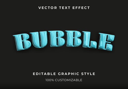 Blue Bubble Font Bright Playful Rounded Text Effect