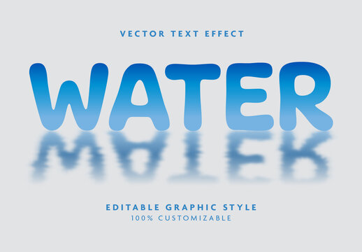 Blue And White Water Font Liquid Reflection Wave Text Effect