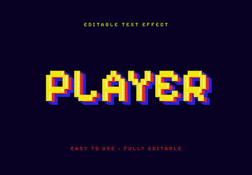 Red And Yellow Pixel Font Arcade Game Text Effect