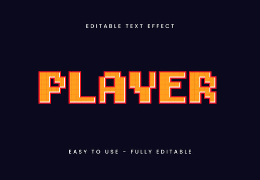 Orange Game Pixel Font Arcade Retro Text Effect