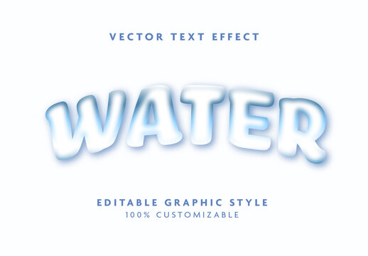 Blue And White Water Liquid Font Soft Glossy Text Effect